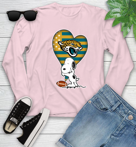 Jacksonville Jaguars NFL Football The Peanuts Movie Adorable Snoopy Youth Long Sleeve 10