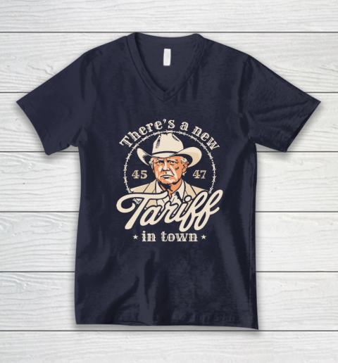 Trump There's A New Tariff In Town 45 47 V-Neck T-Shirt 2