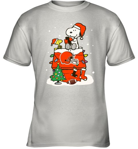 A Happy Christmas With Cleveland Browns Snoopy Youth T-Shirt