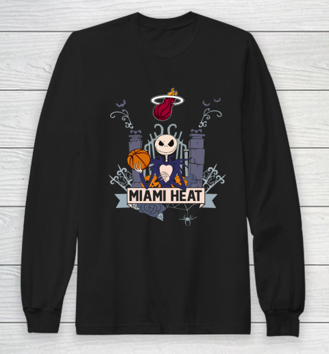 NBA Miami Heat Basketball Jack Skellington Halloween Long Sleeve T-Shirt