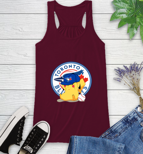 MLB Pikachu Baseball Sports Toronto Blue Jays Racerback Tank 3