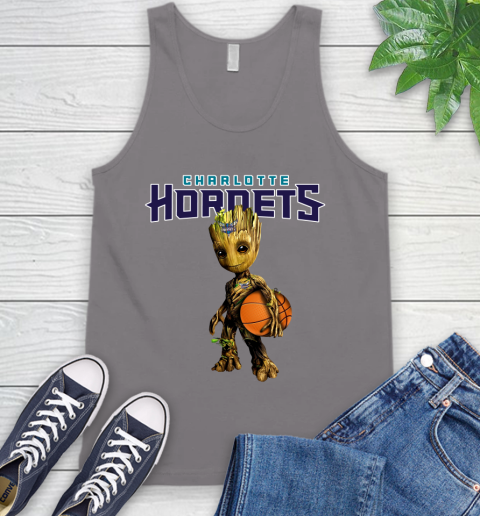 Charlotte Hornets NBA Basketball Groot Marvel Guardians Of The Galaxy Tank Top 7