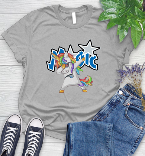 Orlando Magic NBA Basketball Funny Unicorn Dabbing Sports Women's T-Shirt 5