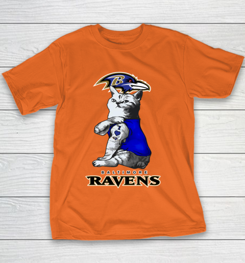 NFL Football My Cat Loves Baltimore Ravens Youth T-Shirt 4