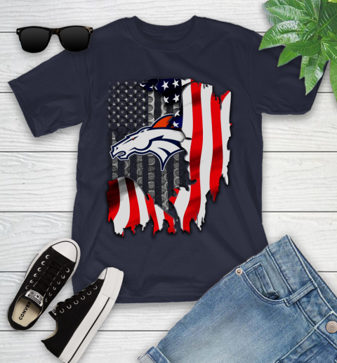 Denver Broncos NFL Football American Flag Youth T-Shirt 2