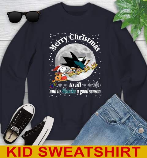 San Jose Sharks Merry Christmas To All And To Sharks A Good Season NHL Hockey Sports Youth Sweatshirt 2