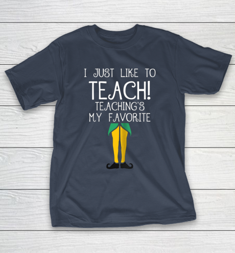 Cute TEACHER ELF Christmas T Shirt I Just Like to T-Shirt 3