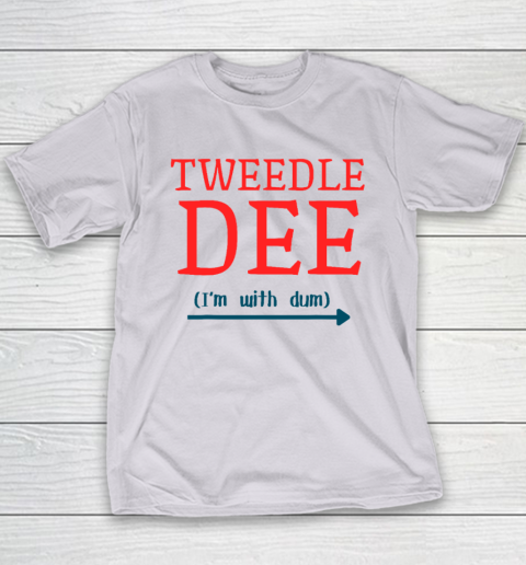 Tweedle Dee I'm With Dum Couple And Friends Funny Lazy Costume Youth T-Shirt 3