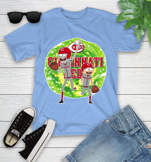 MLB Cincinnati Reds Rick And Morty Baseball Sports Youth T-Shirt 11
