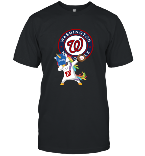Hip Hop Dabbing Unicorn Flippin Love Washington Nationals Unisex Jersey Tee