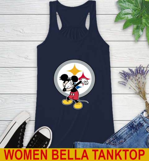 Pittsburgh Steelers NFL Football Dabbing Mickey Disney Sports Racerback Tank 11