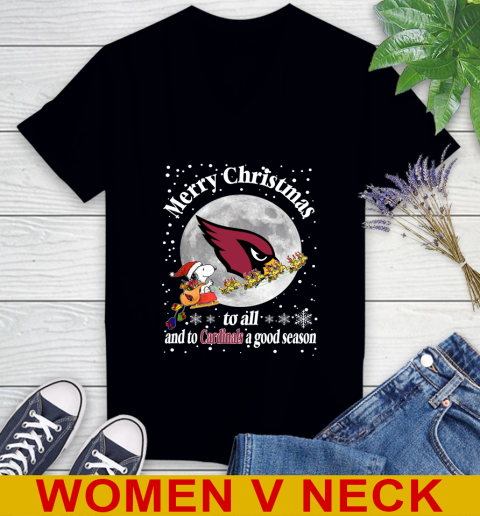 Arizona Cardinals Merry Christmas To All And To Cardinals A Good Season NFL Football Sports Women's V-Neck T-Shirt