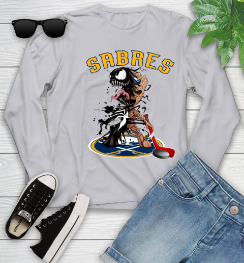 NHL Buffalo Sabres Hockey Venom Groot Guardians Of The Galaxy Youth Long Sleeve 5