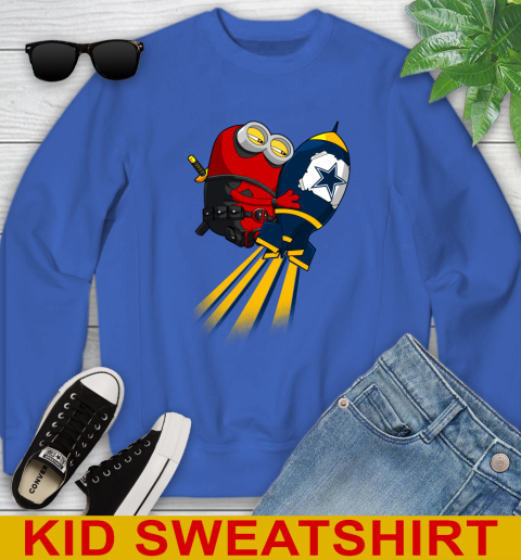 NFL Football Dallas Cowboys Deadpool Minion Marvel Shirt Youth Sweatshirt 6