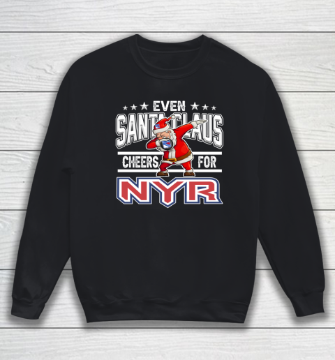 New York Rangers Even Santa Claus Cheers For Christmas NHL Sweatshirt