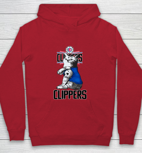 NBA Basketball My Cat Loves LA Clippers Youth Hoodie 7