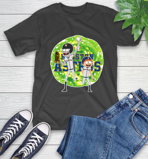 MLB Houston Astros Rick And Morty Commissioner's Trophy Baseball Sports T- Shirt