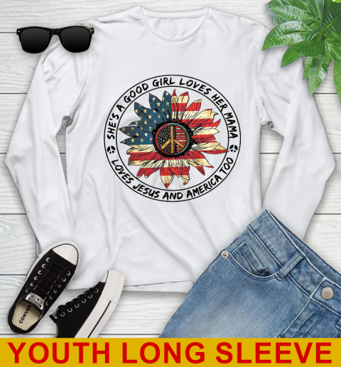America sunflower she's a good girl loves her mama shirt 102