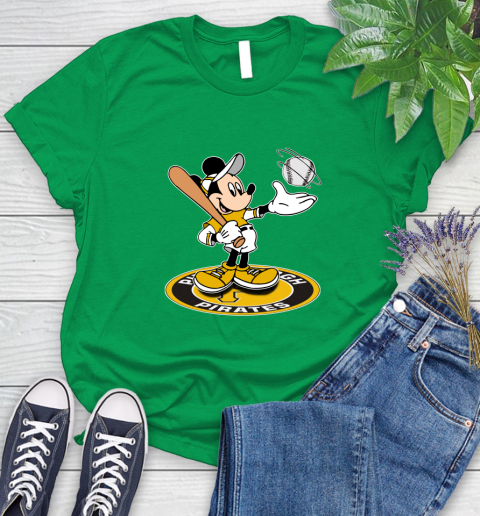MLB Baseball Pittsburgh Pirates Cheerful Mickey Disney Shirt Women's T-Shirt 7