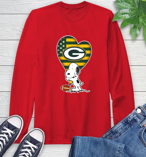 Green Bay Packers NFL Football The Peanuts Movie Adorable Snoopy Long Sleeve T-Shirt 10