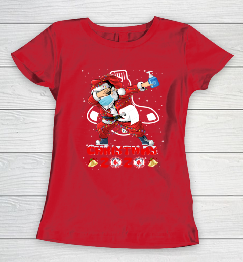 Boston Red Sox Funny Santa Claus Dabbing Christmas 2020 MLB Women's T-Shirt 9