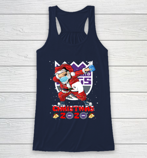 Sacramento Kings Funny Santa Claus Dabbing Christmas 2020 NBA Racerback Tank 8