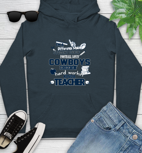 Dallas Cowboys NFL I'm A Difference Making Student Caring Football Loving Kinda Teacher Youth Hoodie 10