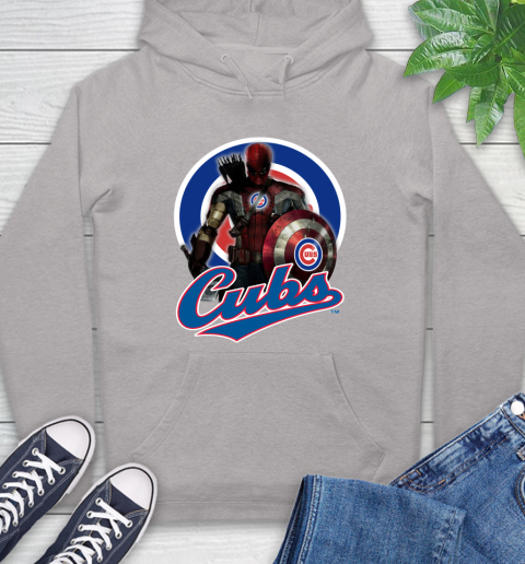 MLB Captain America Thor Spider Man Hawkeye Avengers Endgame Baseball Chicago Cubs Hoodie 12