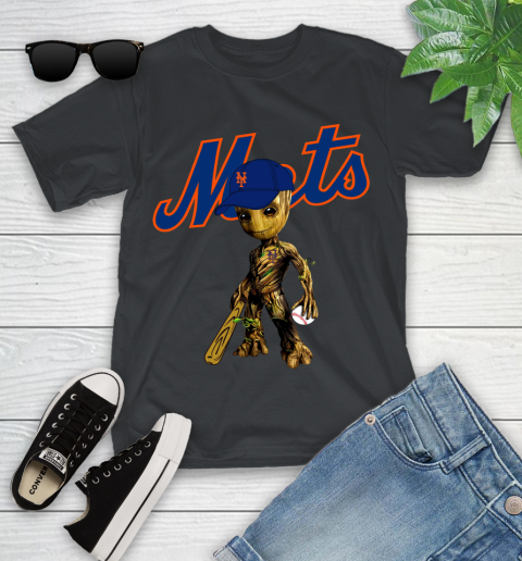 MLB New York Mets Groot Guardians Of The Galaxy Baseball Youth T-Shirt 2