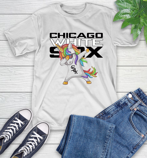 Chicago White Sox MLB Baseball Funny Unicorn Dabbing Sports T-Shirt