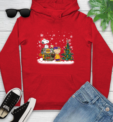 Los Angeles Lakers NBA Basketball Christmas The Peanuts Movie Snoopy Championship Youth Hoodie 12