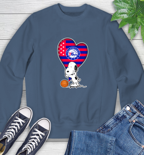 Philadelphia 76ers NBA Basketball The Peanuts Movie Adorable Snoopy Sweatshirt 7