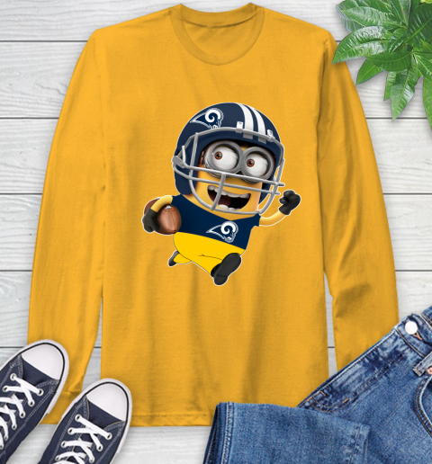NFL Los Angeles Rams Minions Disney Football Sports Long Sleeve T-Shirt 3