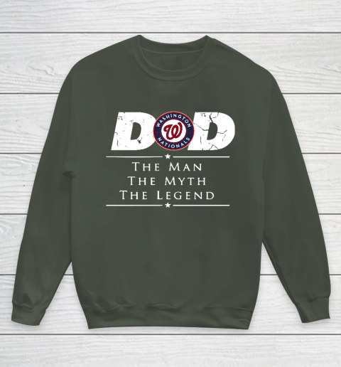 Washington Nationals MLB Baseball Dad The Man The Myth The Legend Youth Sweatshirt 8