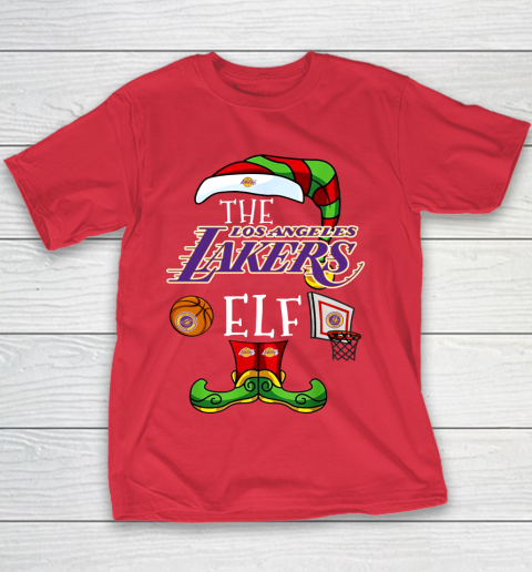 Los Angeles Lakers Christmas ELF Funny NBA Youth T-Shirt 7