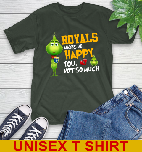 MLB Kansas City Royals Makes Me Happy You Not So Much Grinch Baseball Sports T-Shirt 6