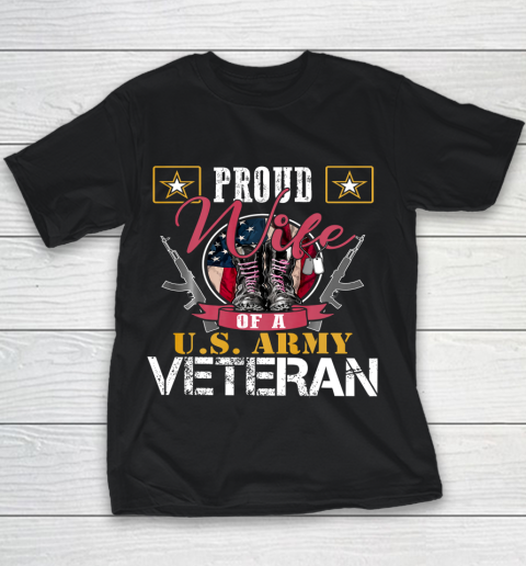 Veteran Shirt Vintage Proud Wife Of A U S Army Veteran Youth T-Shirt