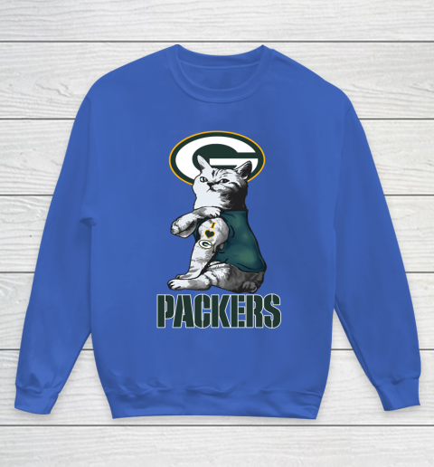 NFL Football My Cat Loves Green Bay Packers Youth Sweatshirt 6