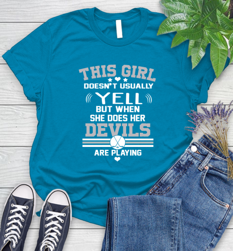New Jersey Devils NHL Hockey I Yell When My Team Is Playing Women's T-Shirt 10
