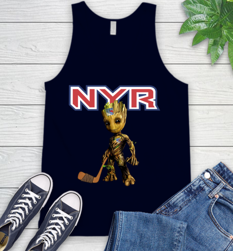 New York Rangers NHL Hockey Groot Marvel Guardians Of The Galaxy Tank Top 3