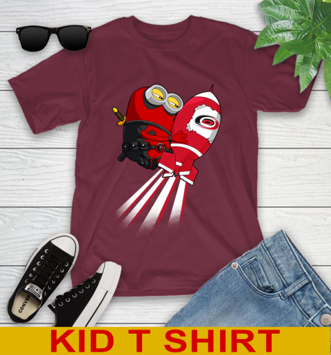 NHL Hockey Carolina Hurricanes Deadpool Minion Marvel Shirt Youth T-Shirt 5
