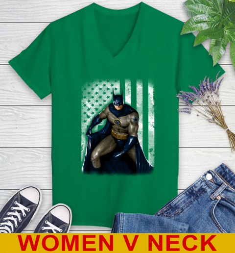 Dallas Cowboys NFL Football Batman DC American Flag Shirt Women's V-Neck T-Shirt 5