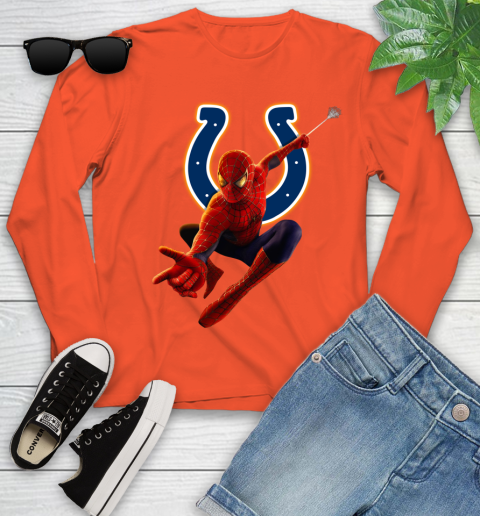 NFL Spider Man Avengers Endgame Football Indianapolis Colts Youth Long Sleeve 4