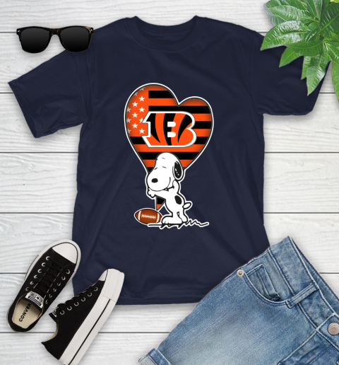 Cincinnati Bengals NFL Football The Peanuts Movie Adorable Snoopy Youth T-Shirt 3