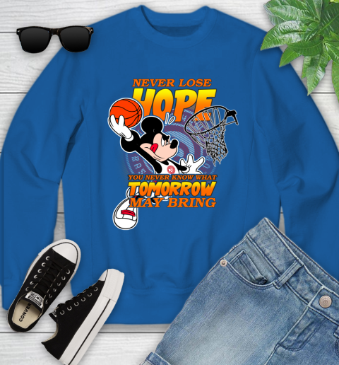 Atlanta Hawks NBA Basketball Mickey Disney Never Lose Hope Youth Sweatshirt 7