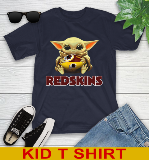 NFL Football Washington Redskins Baby Yoda Star Wars Shirt Youth T-Shirt 3