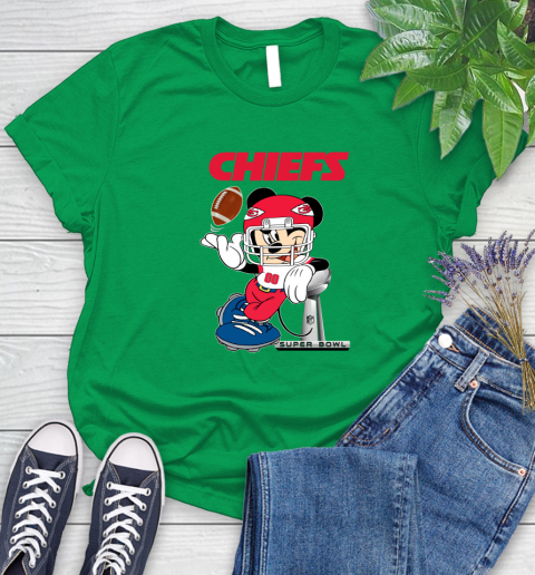 NFL Kansas city chiefs Mickey Mouse Disney Super Bowl Football T Shirt Women's T-Shirt 6