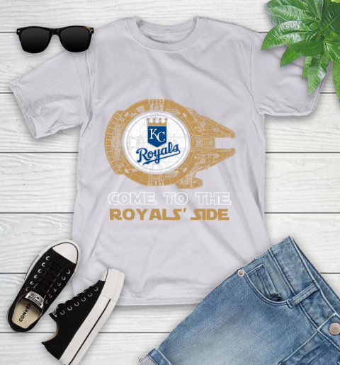 MLB Come To The Kansas City Royals Side Star Wars Baseball Sports Youth T-Shirt 4