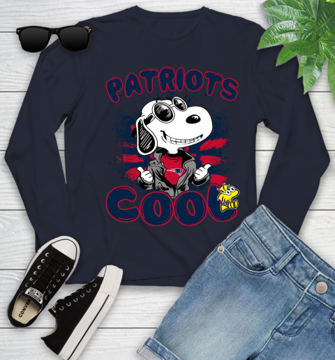 NFL Football New England Patriots Cool Snoopy Shirt Youth Long Sleeve 2