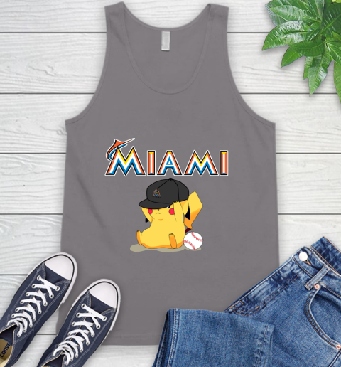 MLB Pikachu Baseball Sports Miami Marlins Tank Top 7